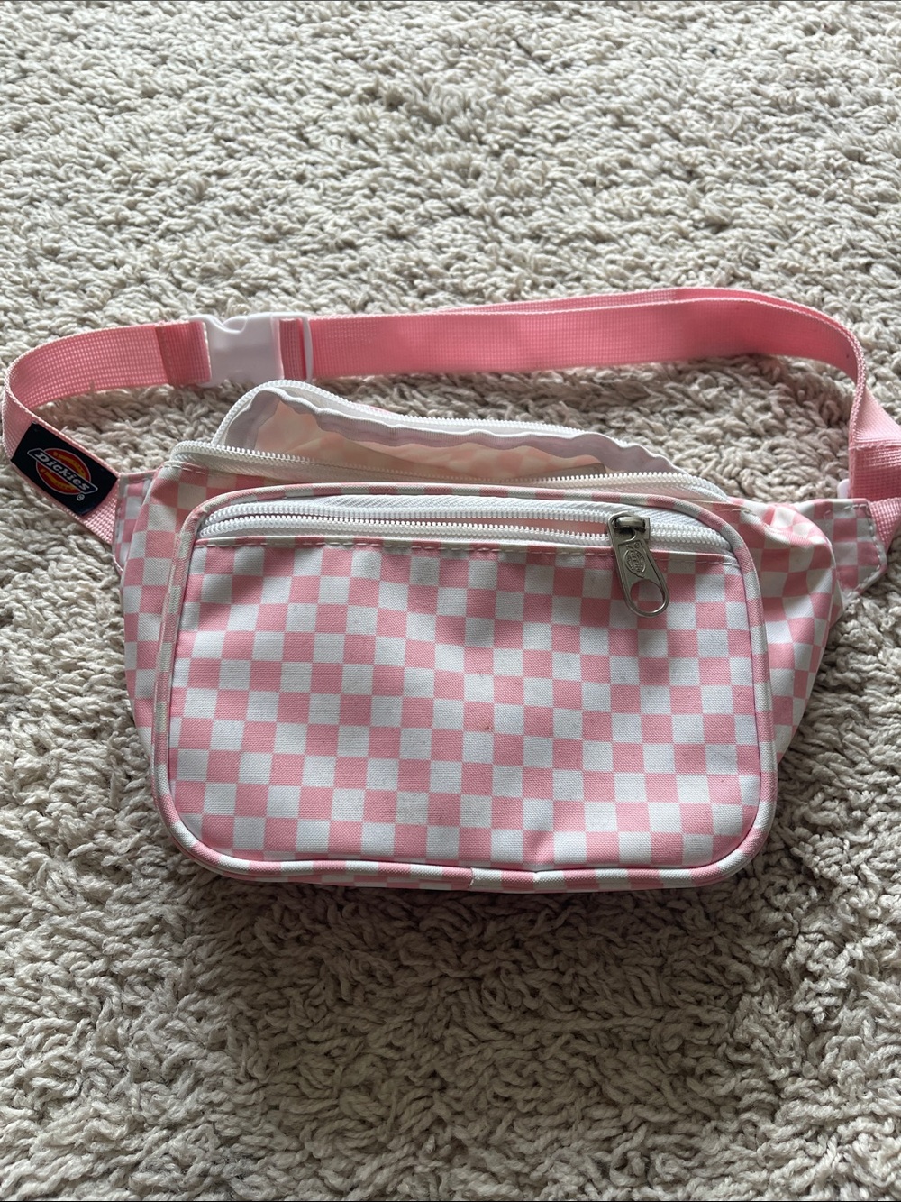 Dickies Pink Checkerboard Belt Bag